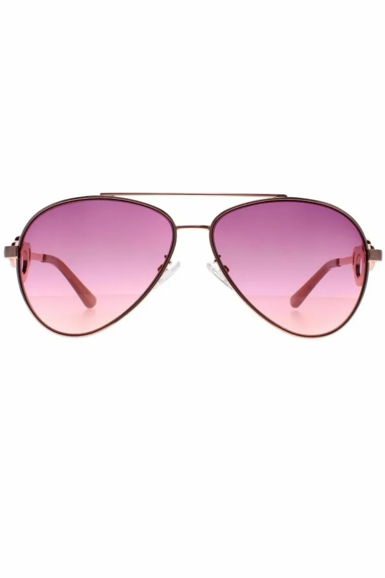 Sunglasses*Guess Aviator Rose Pink Gradient GF0365 Gold