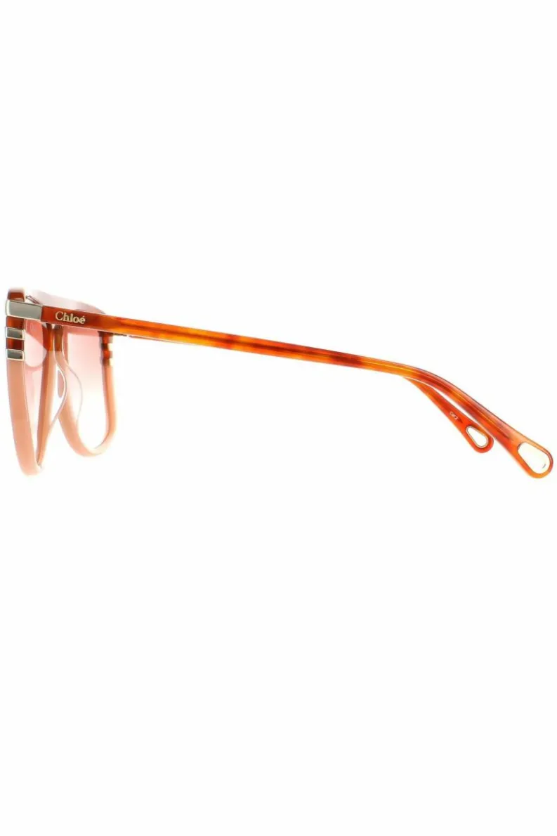 Sunglasses*Chloe Aviator Shiny Blonde Havana Orange Gradient CH0104S Brown