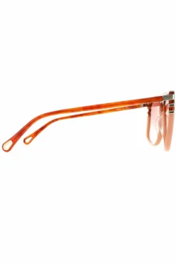 Sunglasses*Chloe Aviator Shiny Blonde Havana Orange Gradient CH0104S Brown
