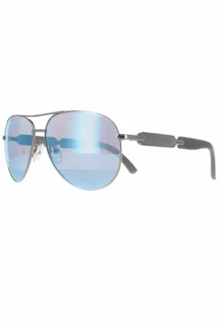 Sunglasses*Guess Aviator Shiny Dark Nickeltin Blue Mirror GU7295 Gold
