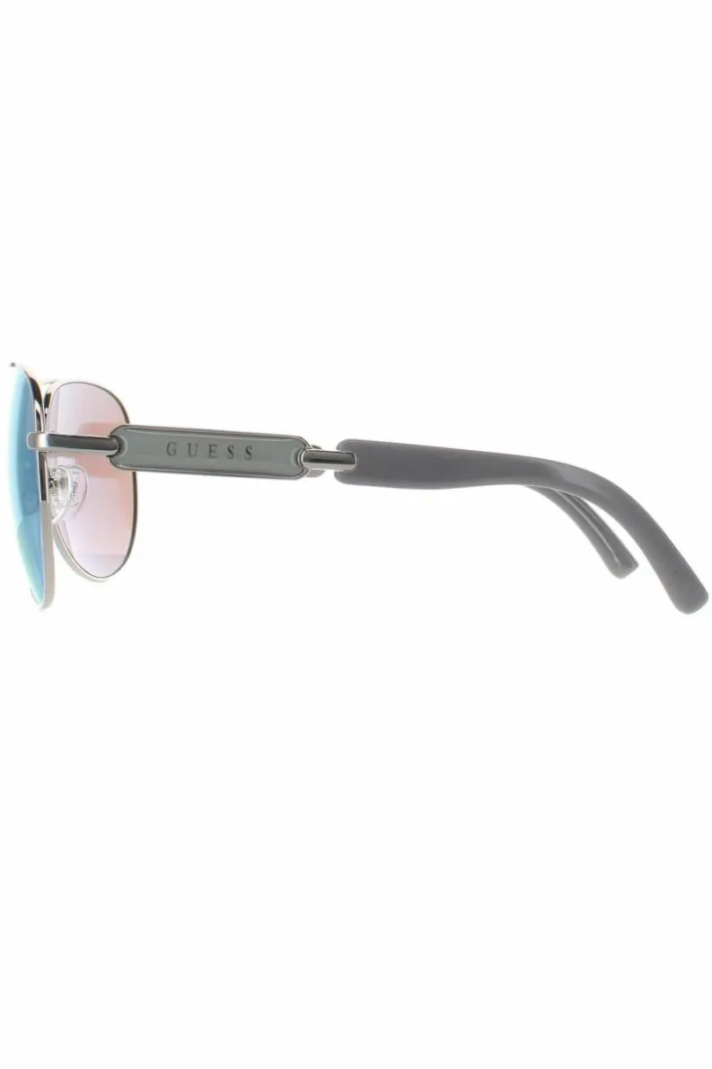Sunglasses*Guess Aviator Shiny Dark Nickeltin Blue Mirror GU7295 Gold