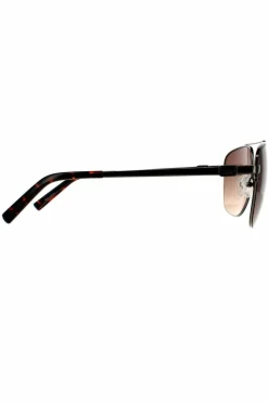 Sunglasses*Guess Aviator Shiny Gunmetal Brown Gradient Sunglasses Grey