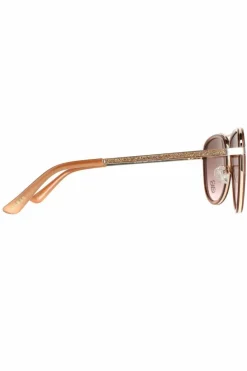 Sunglasses*Guess Aviator Shiny Rose Bordeaux Mirror GF6052 Gold