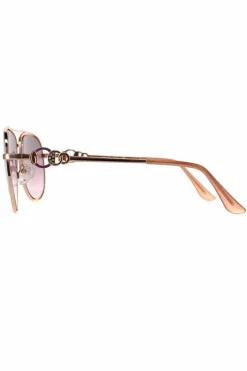 Sunglasses*Guess Aviator Shiny Rose Bordeaux Mirror GF0344 Gold