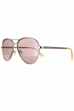 Sunglasses*Guess Aviator Shiny Rose Bordeaux Mirror GF0350 Gold