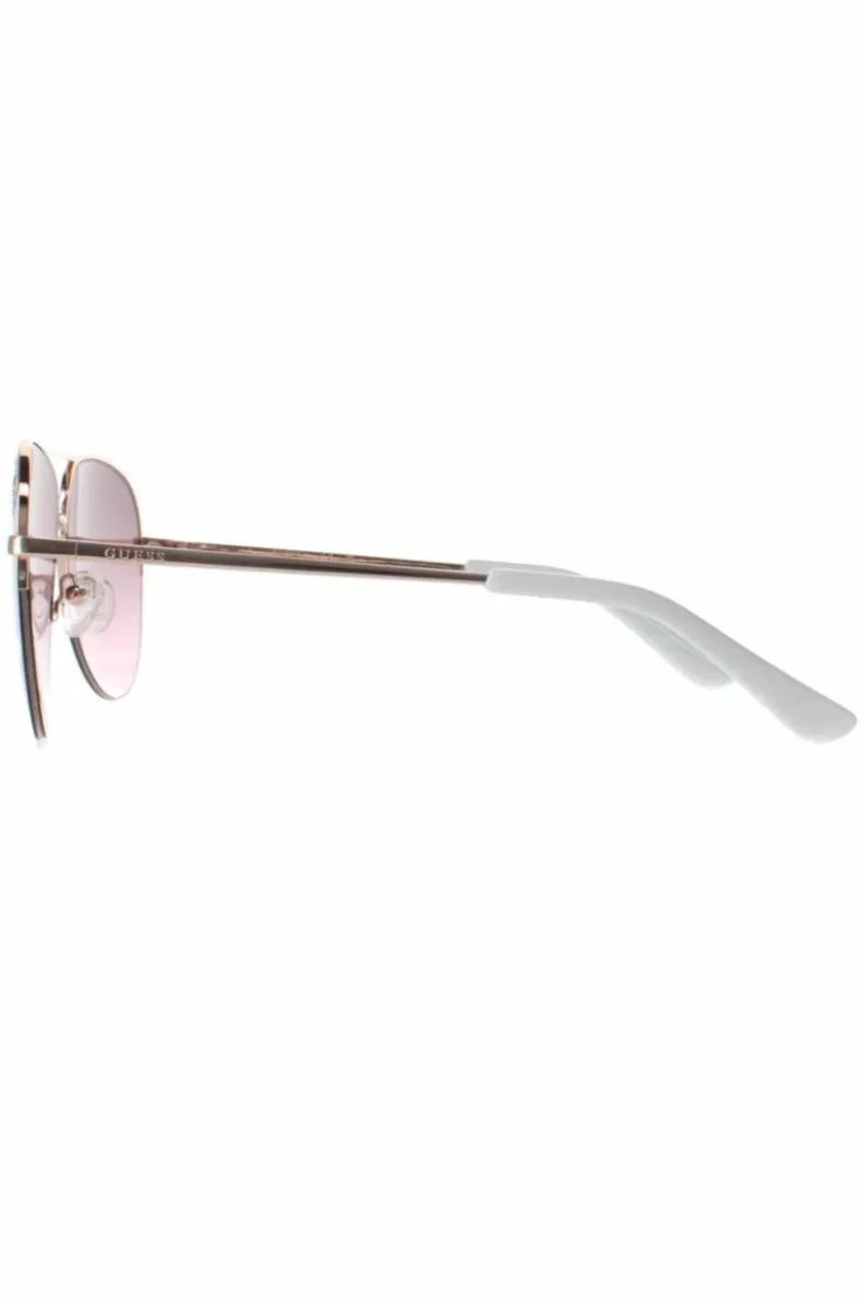 Sunglasses*Guess Aviator Shiny Rose Bordeaux Gradient GF6126 Gold