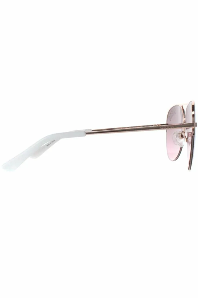 Sunglasses*Guess Aviator Shiny Rose Bordeaux Gradient GF6126 Gold
