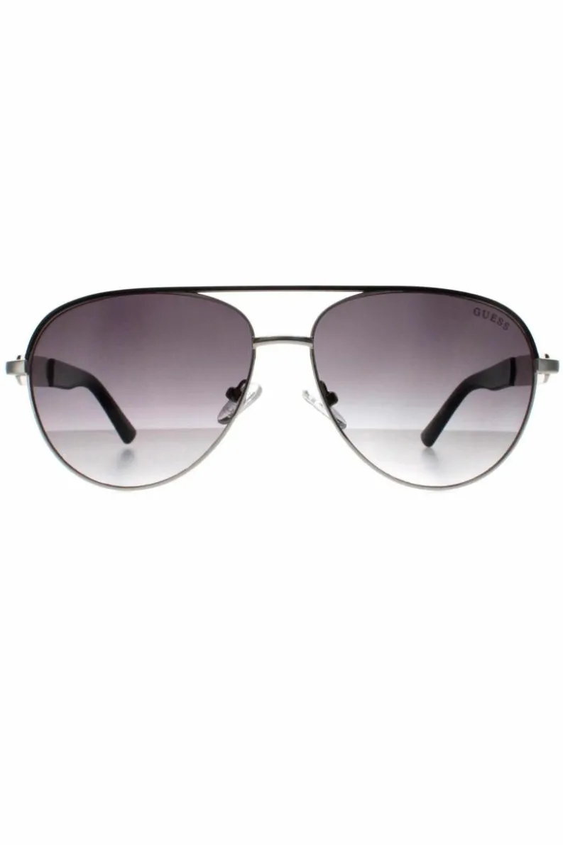 Sunglasses*Guess Aviator Black Grey Gradient GF0287 Silver