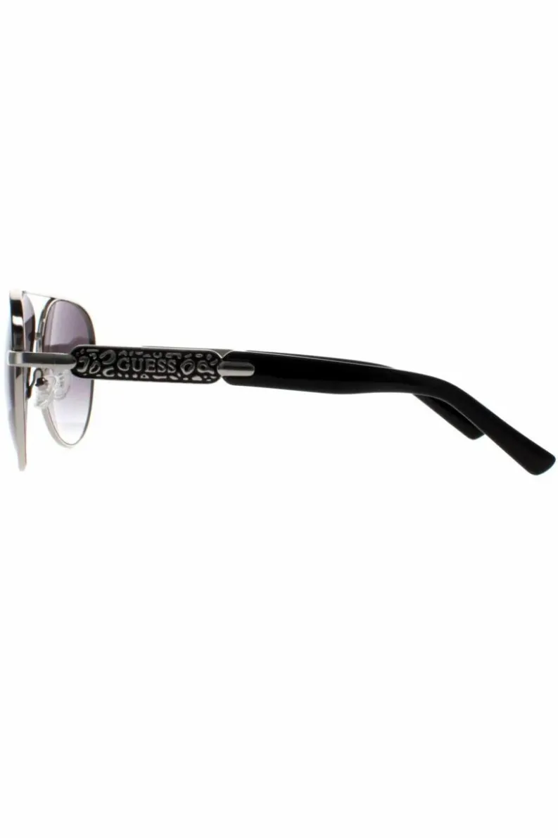 Sunglasses*Guess Aviator Black Grey Gradient GF0287 Silver
