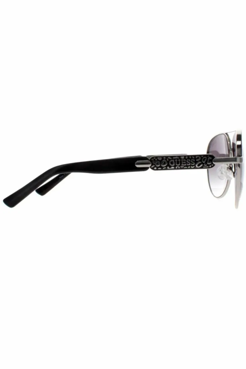 Sunglasses*Guess Aviator Black Grey Gradient GF0287 Silver