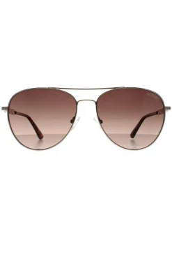 Sunglasses*Guess Aviator Brown Gradient GF6143 Silver