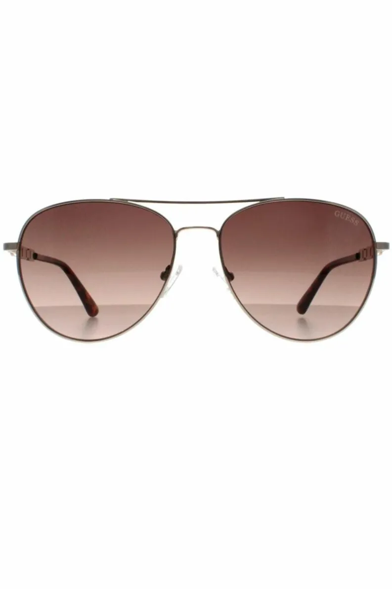 Sunglasses*Guess Aviator Brown Gradient GF6143 Silver