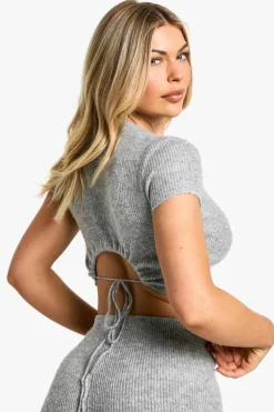 Jumpers|Jumpers & Cardigans*boohoo Back Detail Super Soft Jumper grey marl