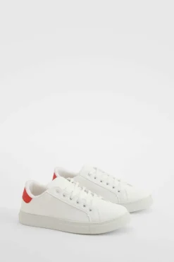 Trainers*boohoo Back Panel Basic Flat Trainers red