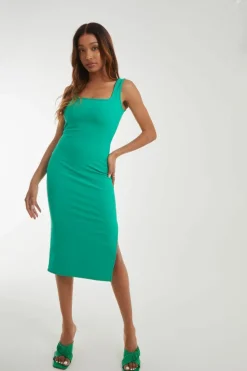 Midi Dresses*Pink Vanilla Bandage Midi Dress Green