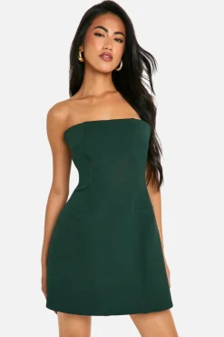 A Line Dresses|Skater Dresses*boohoo Bandeau A-line Mini Dress emerald