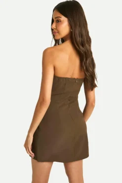 Skater Dresses*boohoo Bandeau Tailored Mini Dress chocolate