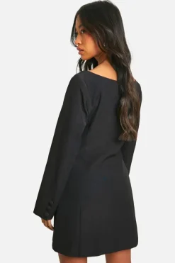 Blazer Dresses|Mini Dresses*boohoo Bardot Blazer Dress black