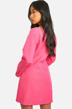 Blazer Dresses*boohoo Bardot Blazer Dress hot pink