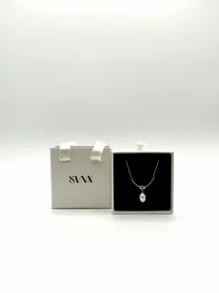 Earrings*SVNX Baroque Oval Pearl Necklace in Silver