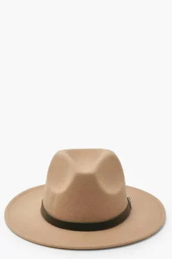 Hats & Gloves|Hats & Gloves*boohoo Basic Buckle Detail Fedora tan