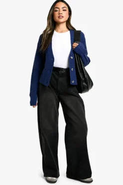 Cardigans|Up To 80% Off Winter Warmers*boohoo Basic Button Through Crop Cardigan navy