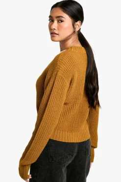 Cardigans|Up To 80% Off Winter Warmers*boohoo Basic Button Through Crop Cardigan camel