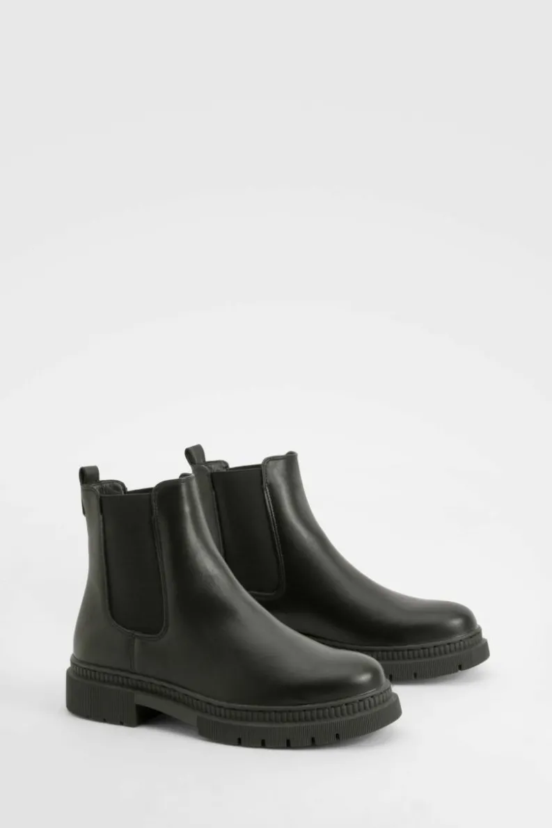 Chunky Boots|All Boots*boohoo Basic Chunky Chelsea Boots black