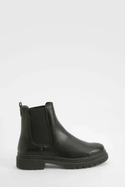 Chunky Boots|All Boots*boohoo Basic Chunky Chelsea Boots black