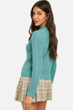 Jumpers|Up To 80% Off Winter Warmers*boohoo Basic Crew Neck Crop Jumper jade