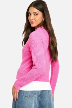 Jumpers|Up To 80% Off Winter Warmers*boohoo Basic Crew Neck Jumper pink