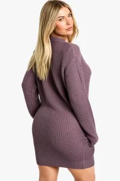 Jumper Dresses|Jumper Dresses*boohoo Basic Crew Neck Jumper Dress purple