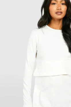 T-Shirt Dresses|Shirt Dresses*boohoo Basic Long Sleeve Crew Neck Oversized T-Shirt Dress stone