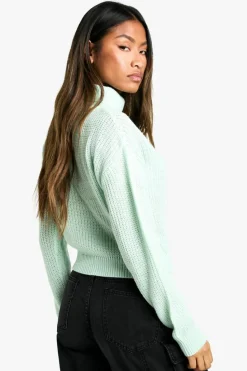 Jumpers|Jumpers & Cardigans*boohoo Basic Roll Neck Crop Jumper mint