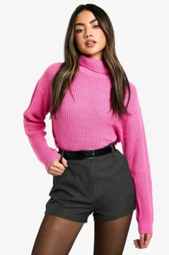 Jumpers|Jumpers & Cardigans*boohoo Basic Roll Neck Crop Jumper pink