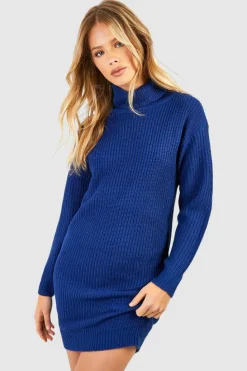 Jumper Dresses|Jumper Dresses*boohoo Basic Roll Neck Jumper Dress navy