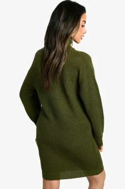 Jumper Dresses|Jumper Dresses*boohoo Basic Roll Neck Jumper Dress forest
