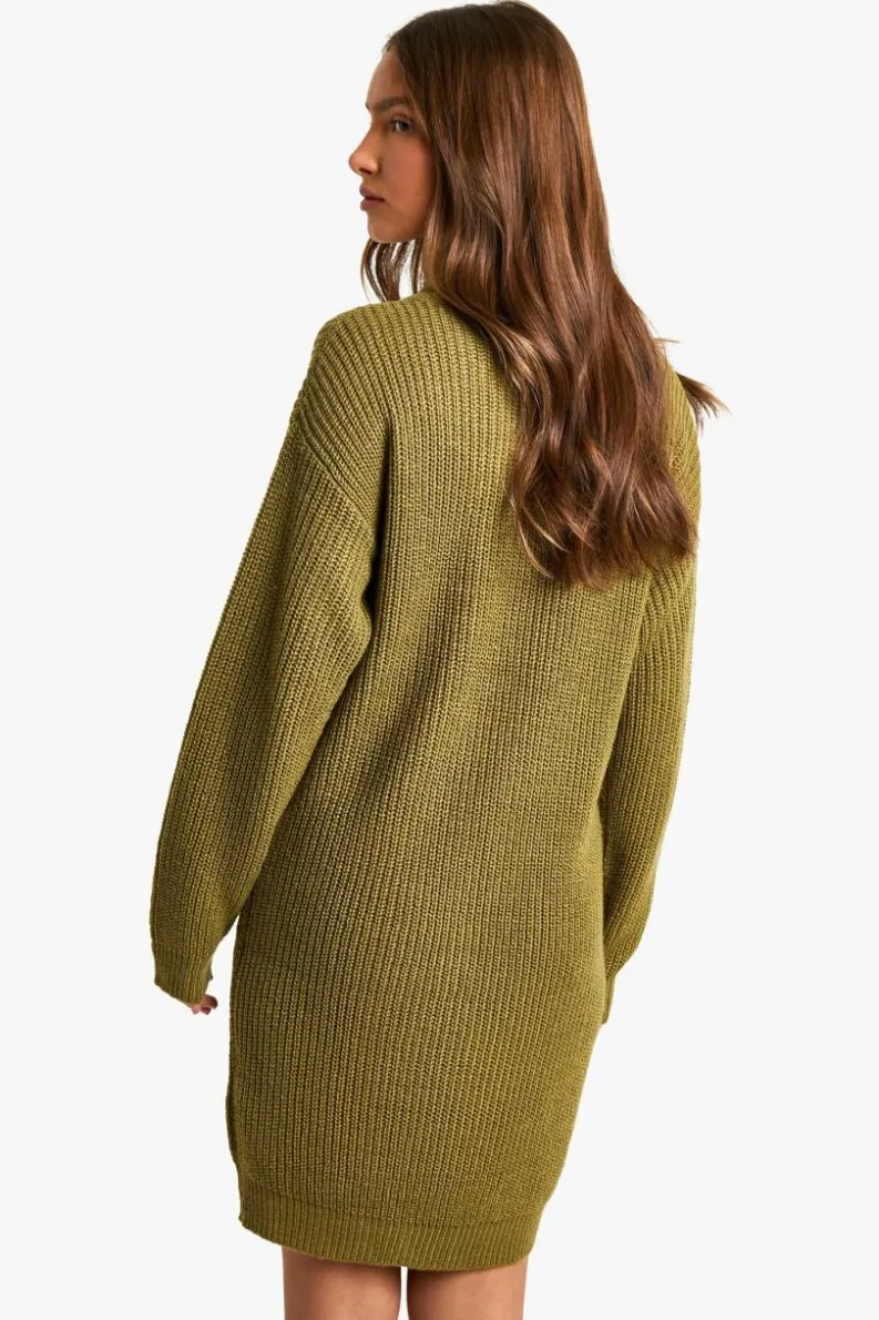 Jumper Dresses|Jumper Dresses*boohoo Basic Roll Neck Jumper Dress khaki