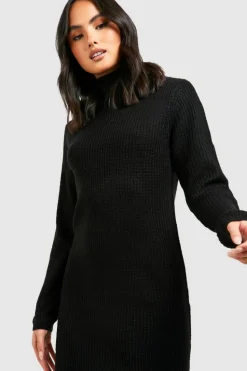 Jumper Dresses|Jumper Dresses*boohoo Basic Roll Neck Midaxi Knitted Dress black