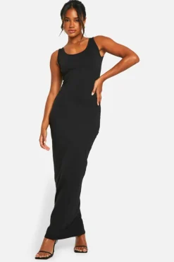 Bodycon Dresses*boohoo Basic Scoop Neck Maxi Dress black