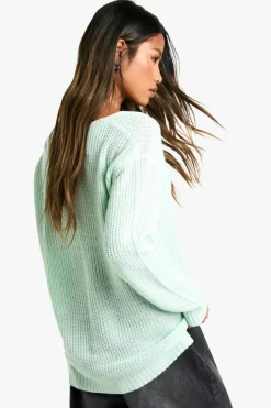 Jumpers|Jumpers & Cardigans*boohoo Basic V Neck Jumper mint