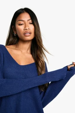 Jumpers|Jumpers & Cardigans*boohoo Basic V Neck Jumper navy