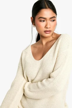 Jumpers|Jumpers & Cardigans*boohoo Basic V Neck Jumper stone