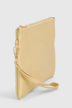 Handbags|Clutch Bags*boohoo Basic Zip Top Clutch Bag gold