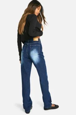 Up To 80% Off Winter Warmers|Denim*boohoo Basics 32 Inch Leg High Waisted Straight Leg Jeans washed indigo