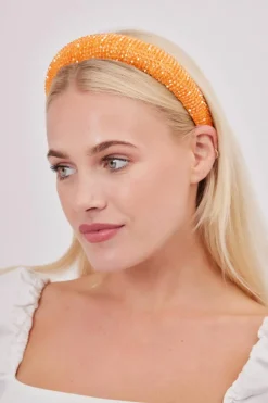 Hair Accessories*My Accessories London Beaded Headband Orange