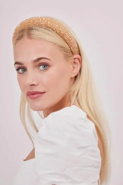 Hair Accessories*My Accessories London Beaded Headband Gold