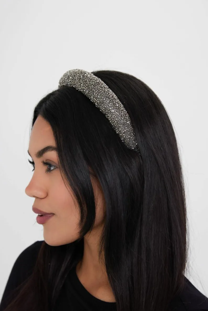 Hair Accessories*My Accessories London Beaded Headband Silver