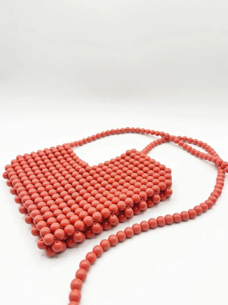 Cross-Body Bags*SVNX Beaded Heart Crossbody Bag in Vintage Pink Bright Pink