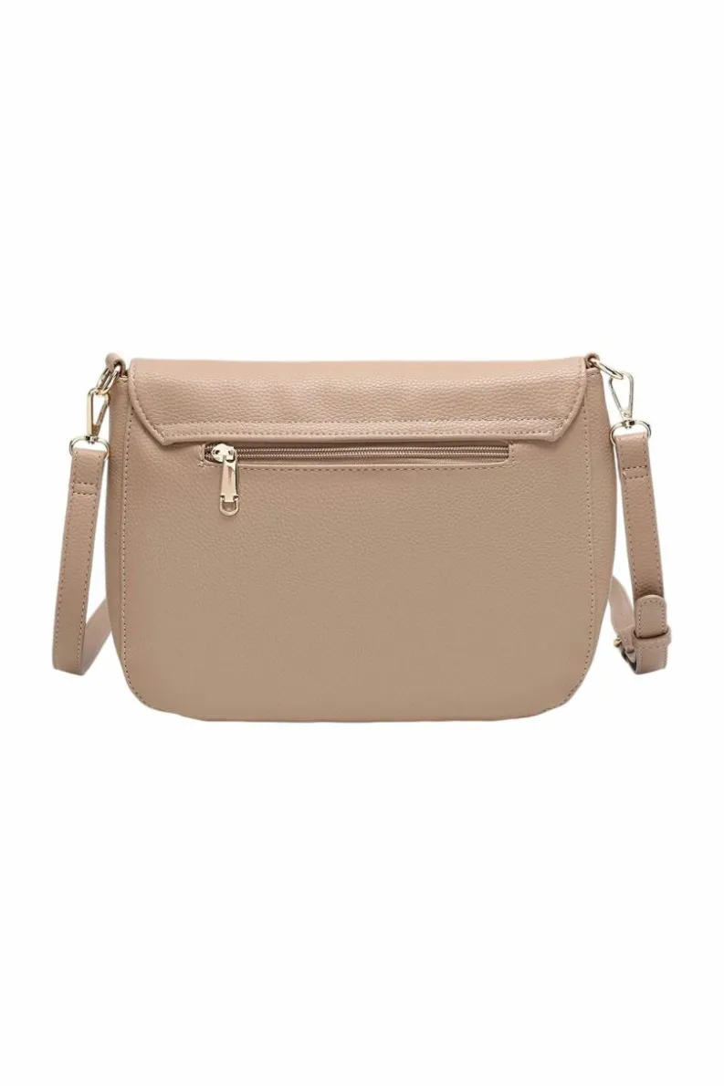 Cross-Body Bags|Handbags*Kitise Bee Accent Flap Over Zip Closure Crossbody Bag With Detachable Strap Grey